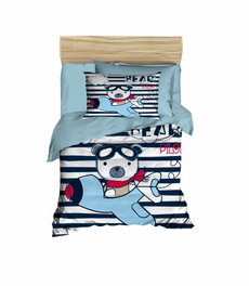 L'essentiel linge de maison PH14 Juego de Funda Nórdica para Bebé, Microsatén Poliéster y Algodón, 100x150 cm